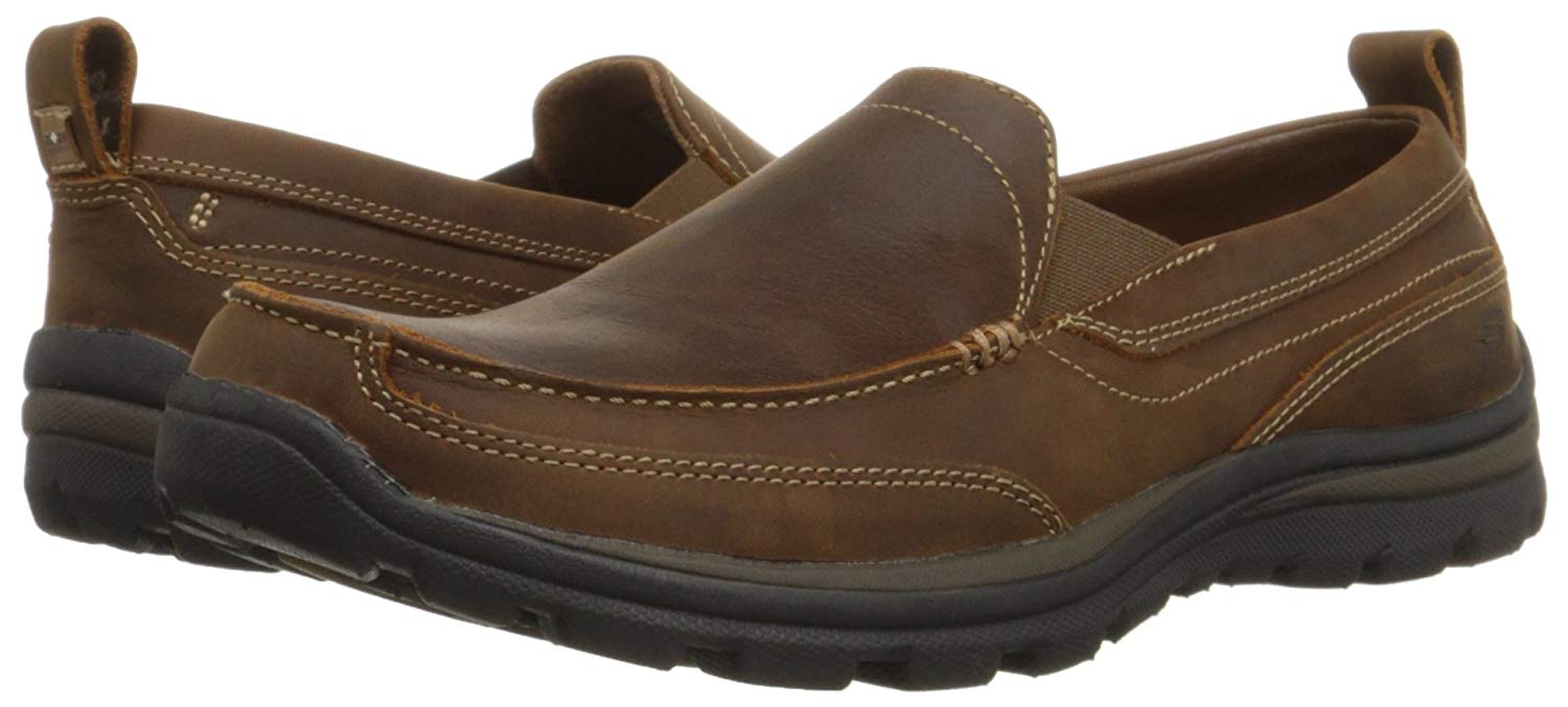 skechers men's gains slip on shoes