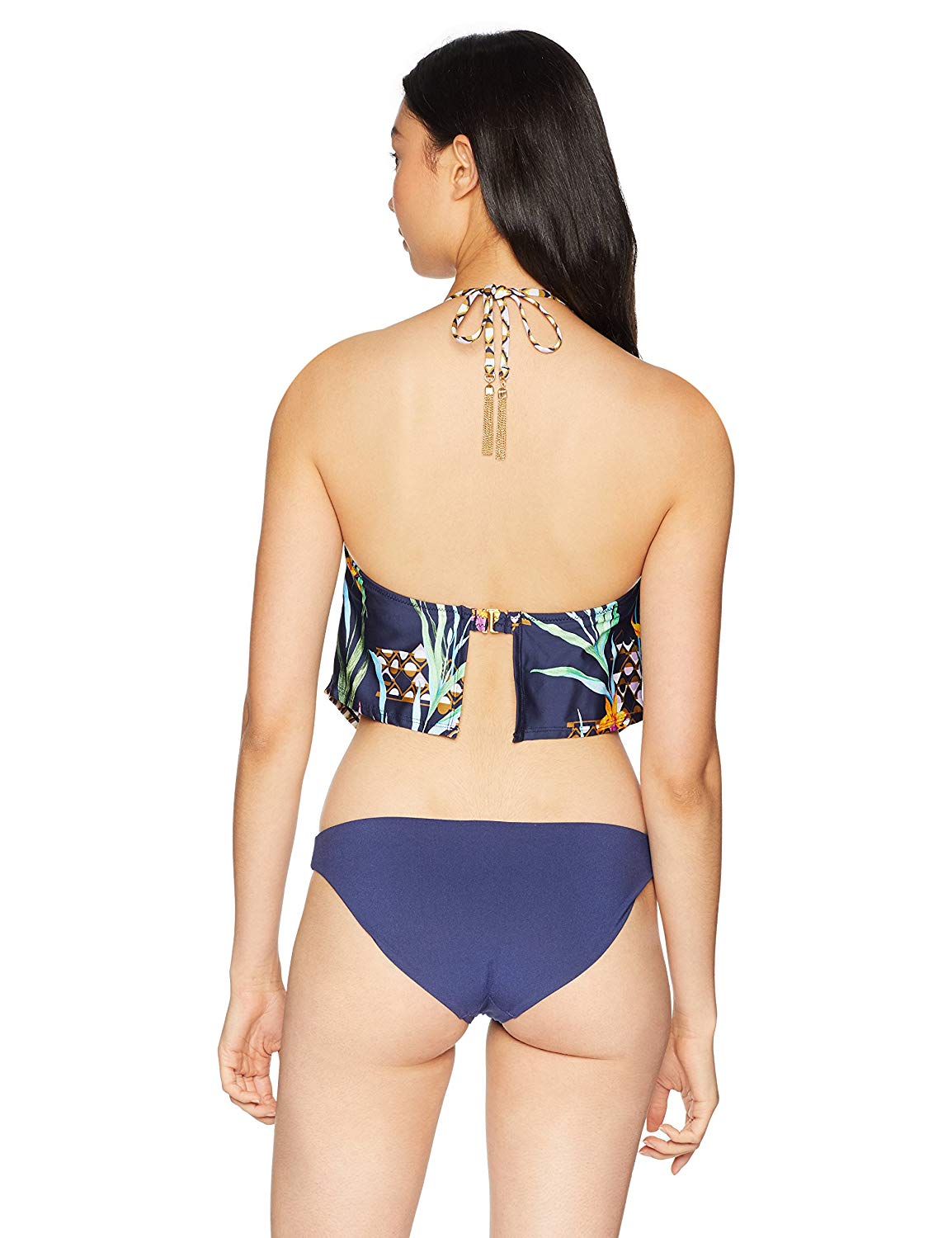 Trina Turk Women's Halter Handkerchief Tankini Swimsuit, MultiColor