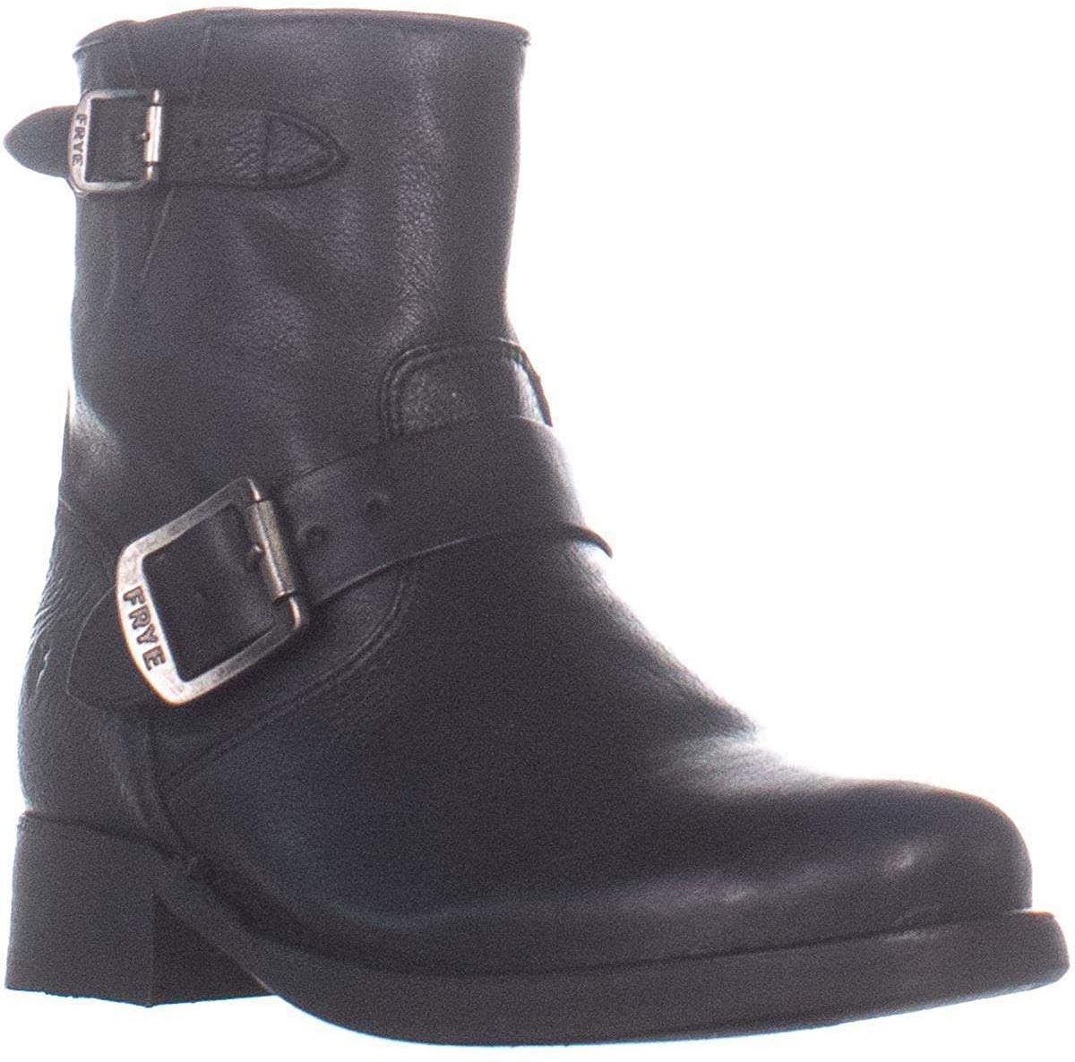 distressed moto boots