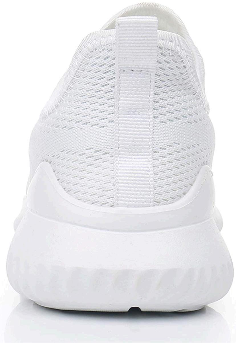 JARLIF Women's Memory Foam Slip On Walking Tennis Shoes, White, Size 8. ...