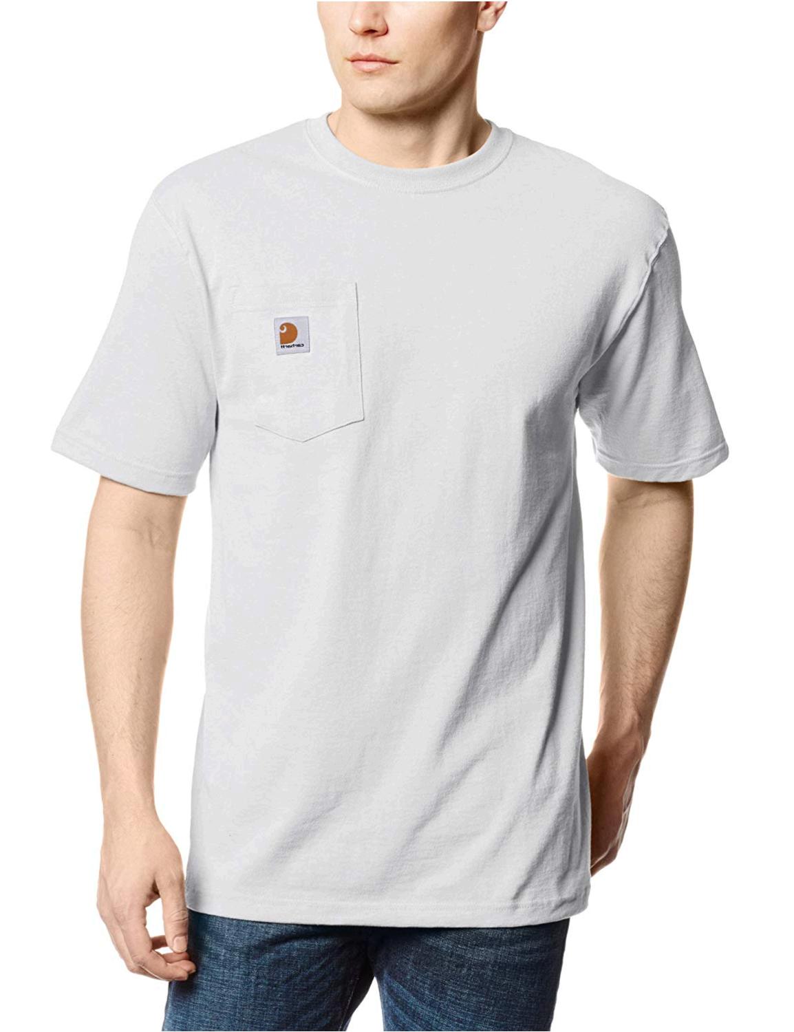 Carhartt Men's K87 Workwear Pocket Short Sleeve T-shirt, White, Size Large YjvQ  eBay