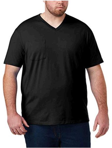 Essentials Men's Big & Tall 2-Pack Short-Sleeve V-Neck, Black, Size 3.0 ...
