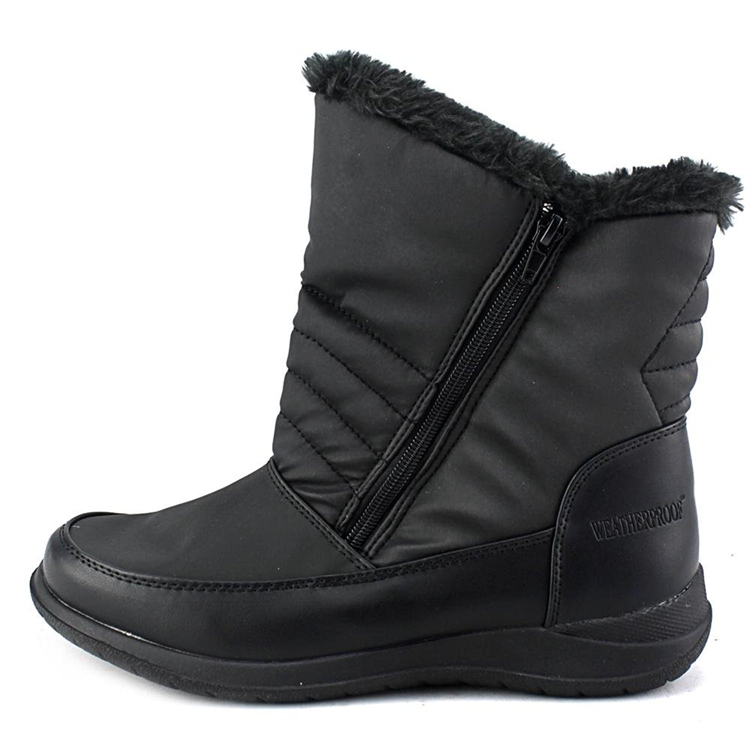 WEATHERPROOF Womens Alex Round Toe Ankle Cold Weather Boots, Black ...