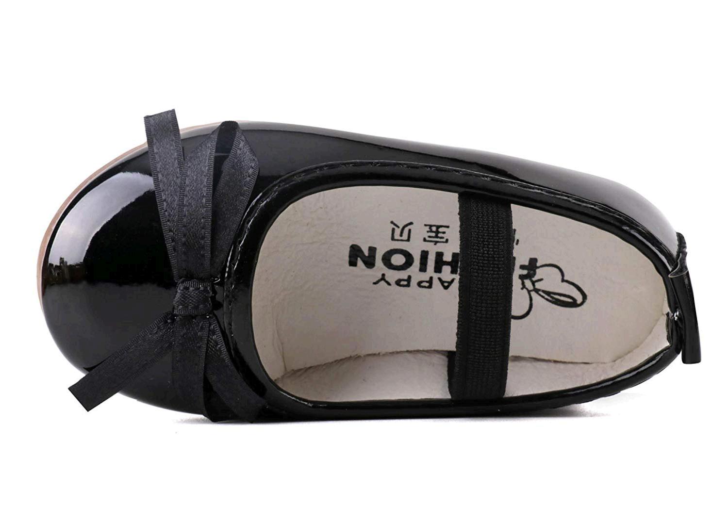 LONSOEN Baby Toddler Girls Dress Ballerina Ballet Flat Shoes Wedding Party Slip-on Mary Jane