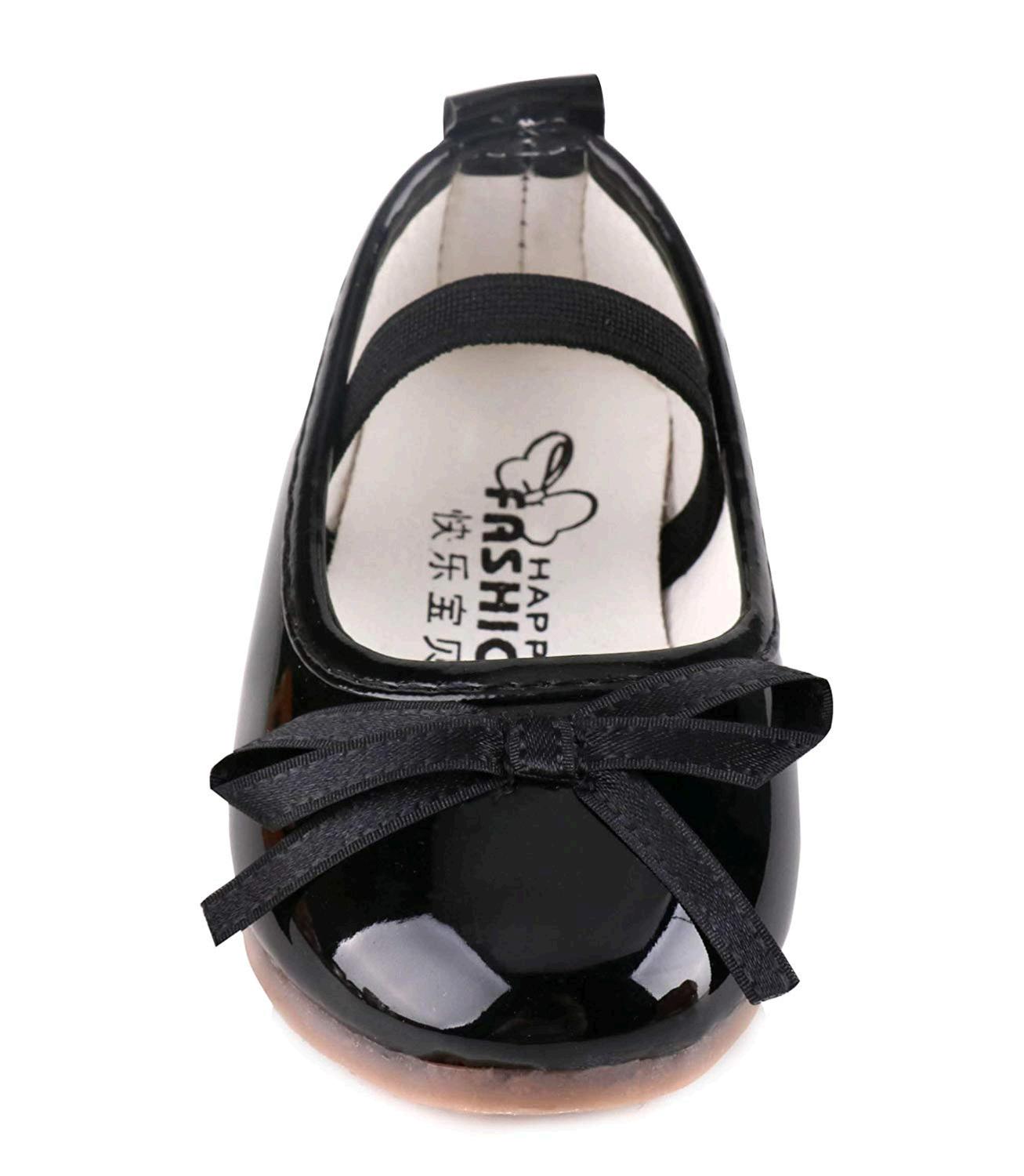 LONSOEN Baby Toddler Girls Dress Ballerina Ballet Flat Shoes Wedding Party Slip-on Mary Jane