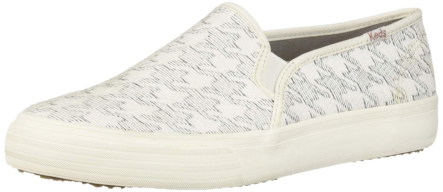 keds double decker slip on white