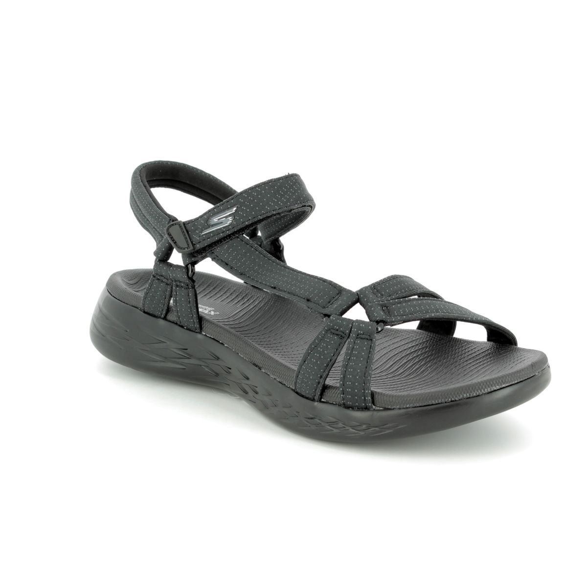 Skechers Womens brilliancy Open Toe Casual Sport Sandals, Black Bbk ...