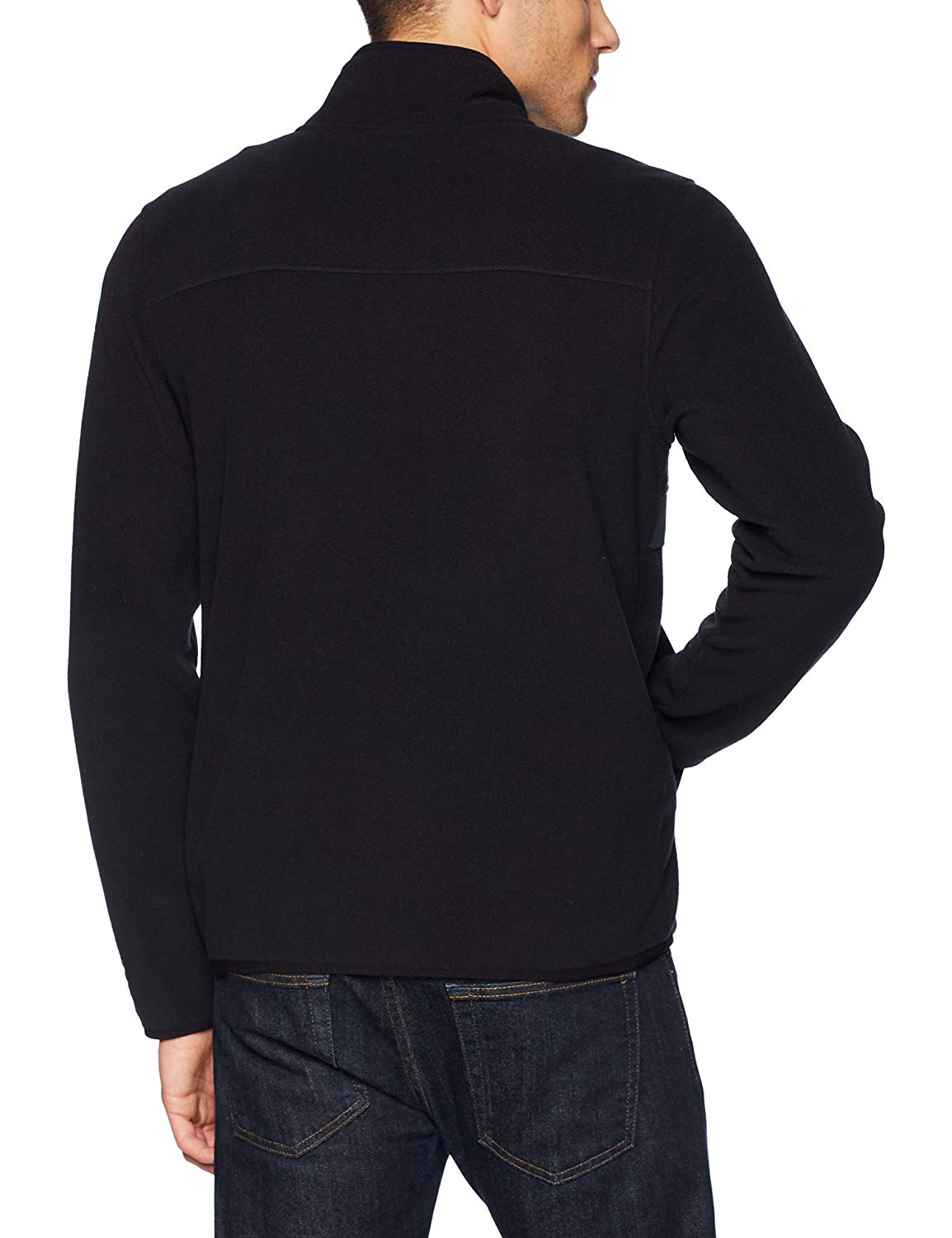 Starter Men's Polar Fleece Snap-Collar Pullover Jacket, , Black, Size ...