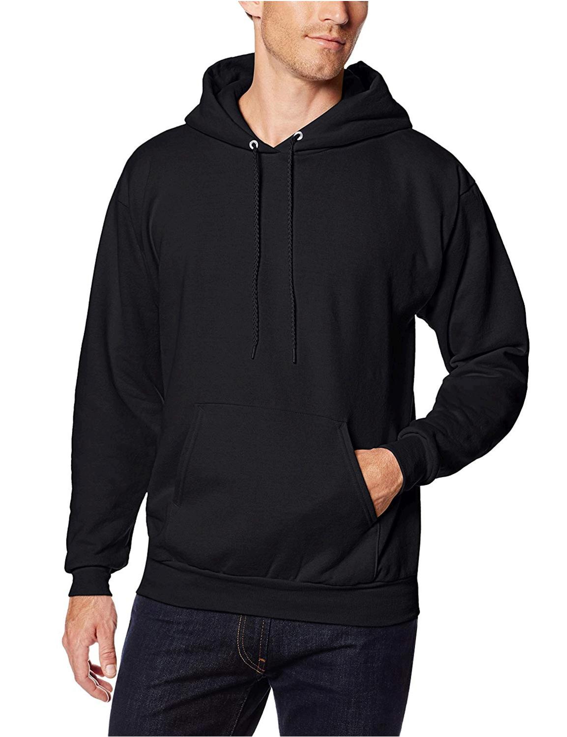 Hanes Men's Pullover EcoSmart Fleece Hoodie, Black,, Black, Size XXXX ...