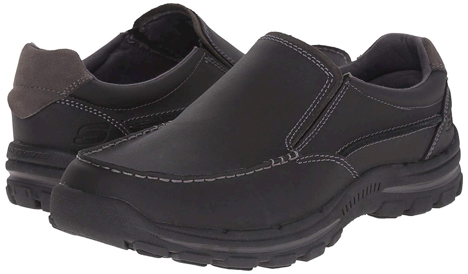 Skechers Men's Braver Rayland Slip-On Loafer, Black Leather, Size 10.5 ...