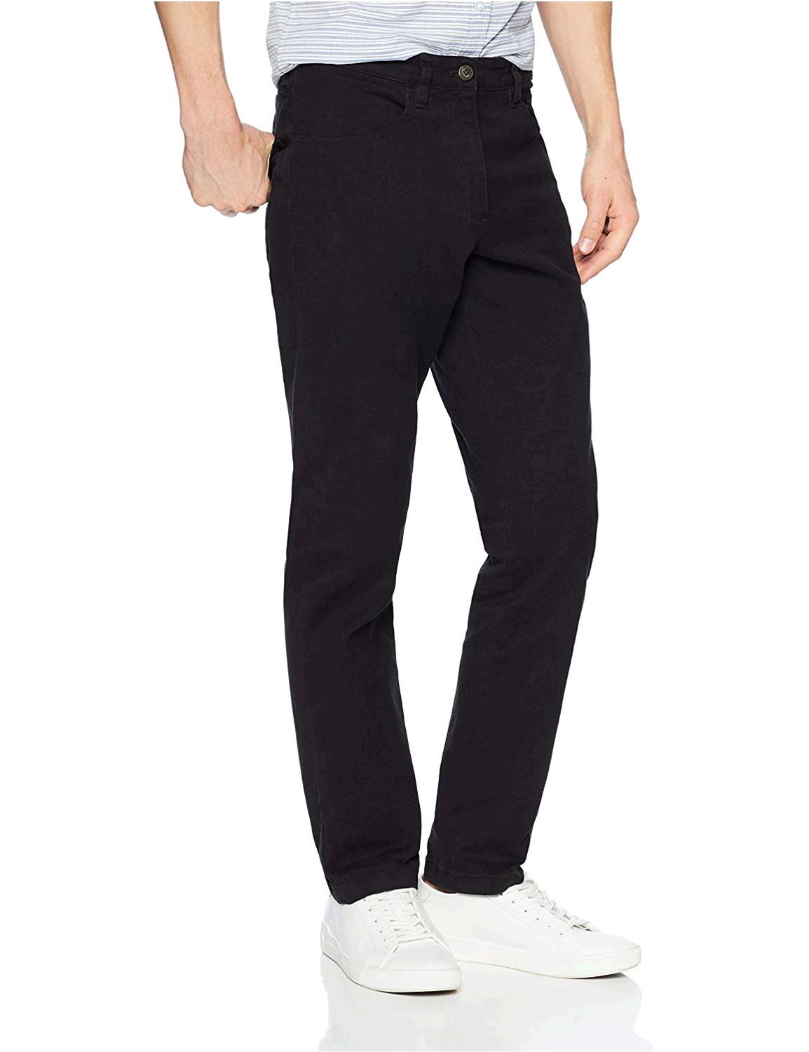 Goodthreads Men's Slim-Fit 5-Pocket Chino Pant, Black,, Black, Size 28W ...