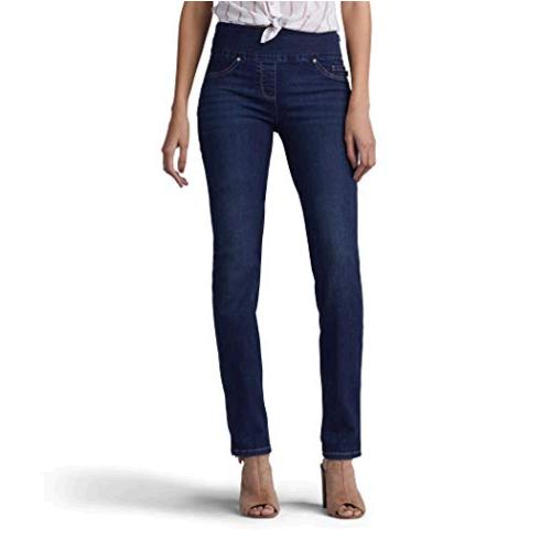 lee women's sculpting fit slim leg pull on jean