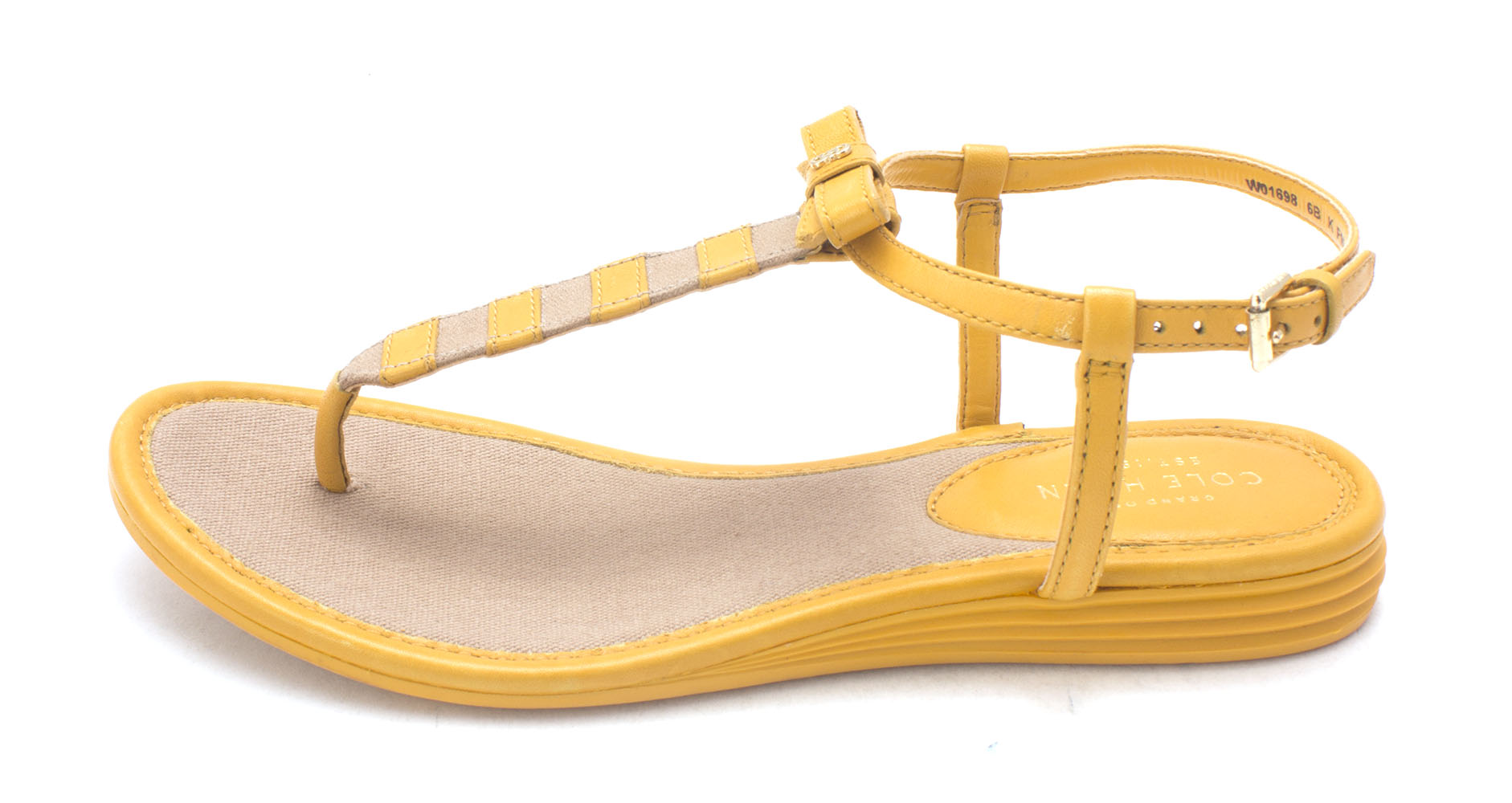 Cole Haan Womens Anahisam Open Toe Casual TStrap OrangeBrown Size 60 Cole Haan Womens Anahisam Open Toe Casual TStrap OrangeBrown Size 60