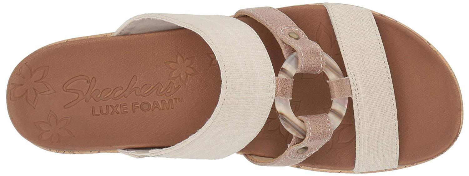 Skechers Women's Beverlee-Multi-Strap O-Ring Slide Wedge, Natural, Size 7.0 dLHd | eBay