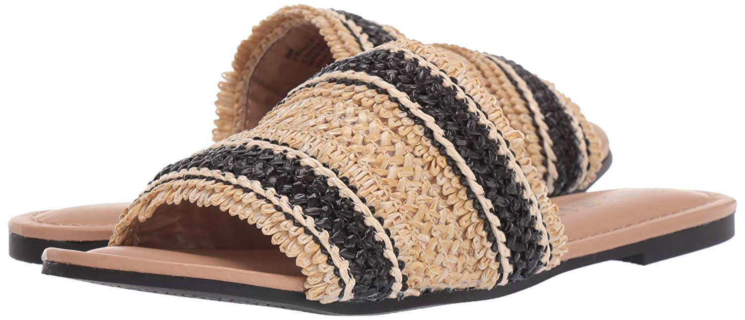 ESPRIT Women's Shoes Francesca Open Toe Casual Slide, Black/Natural