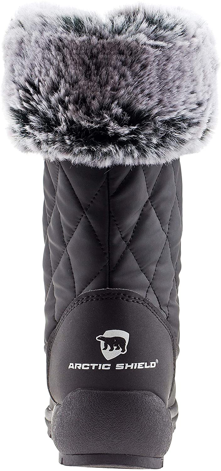 arcticshield women's waterproof insulated memory foam fur snow boots