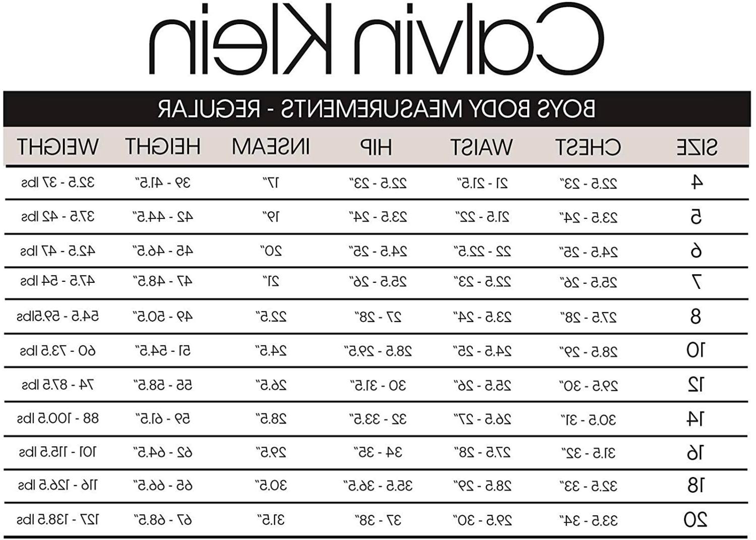 ck dress size chart
