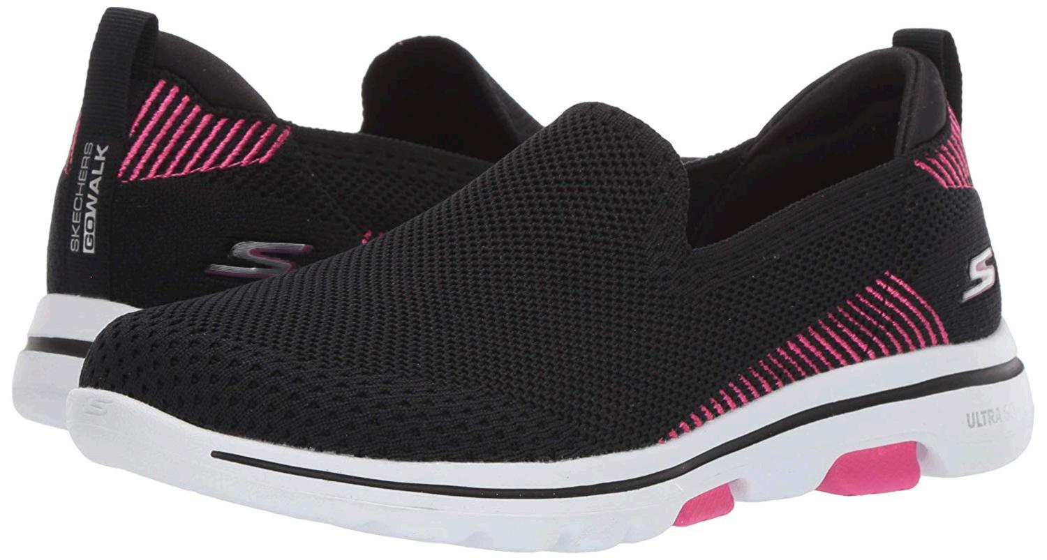 Skechers Womens Go Walk 5 Prized Sneaker Blackpink Size 80 Spbj Ebay