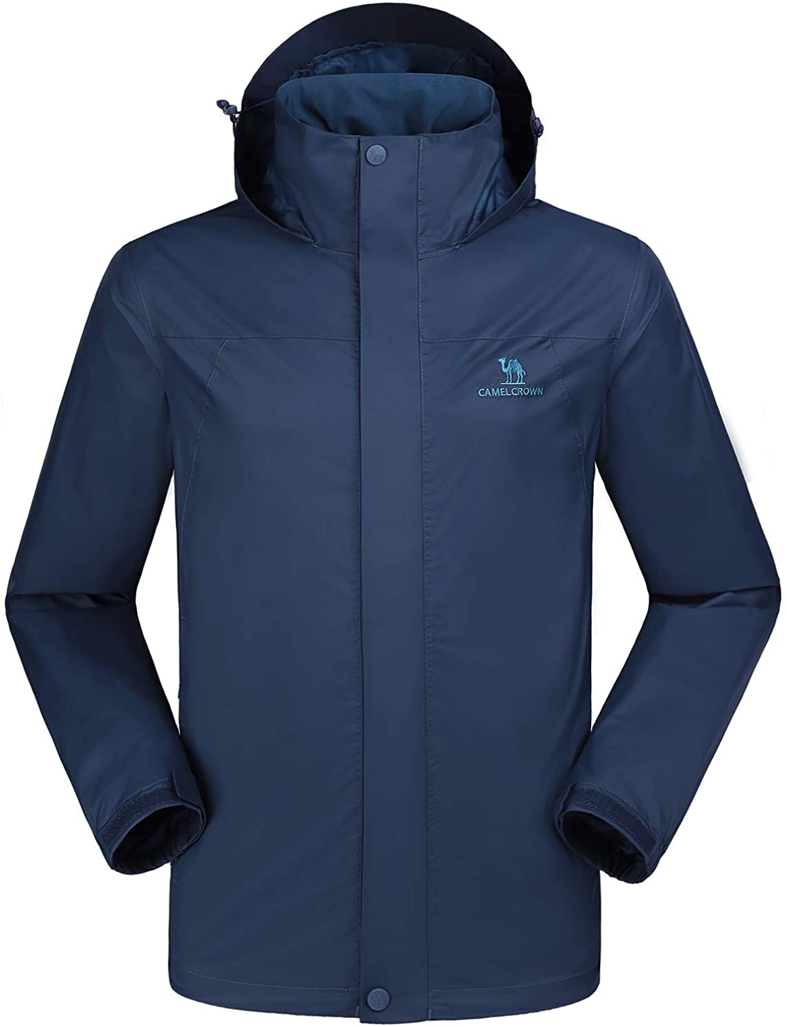 CAMEL CROWN Mens Waterproof Jacket Hooded Windbreaker, Navy Blue, Size YjD9 | eBay