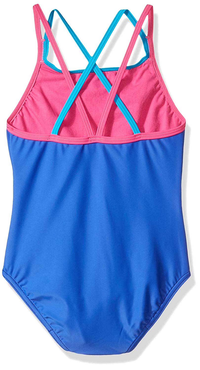 Speedo Criss Cross One Piece Swimsuit, Dark Peri, Size 8, Dark Peri ...