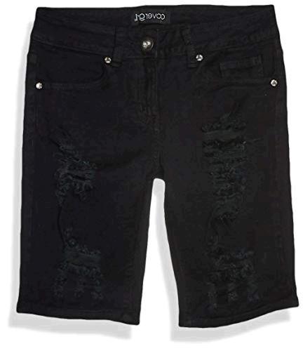 plus size black distressed bermuda shorts