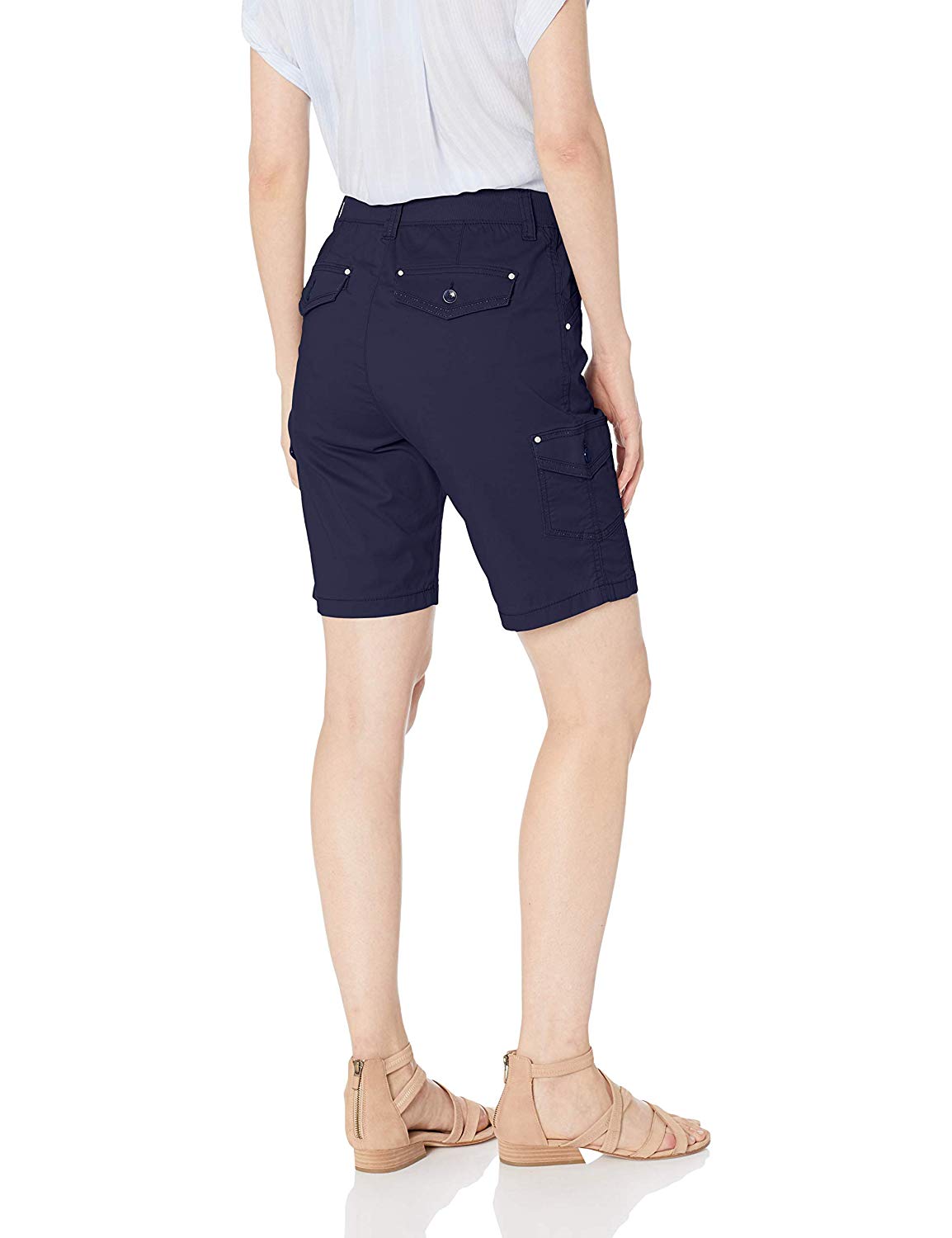 Lee Womens Flex To Go Relaxed Fit Cargo Bermuda Short Rainstorm