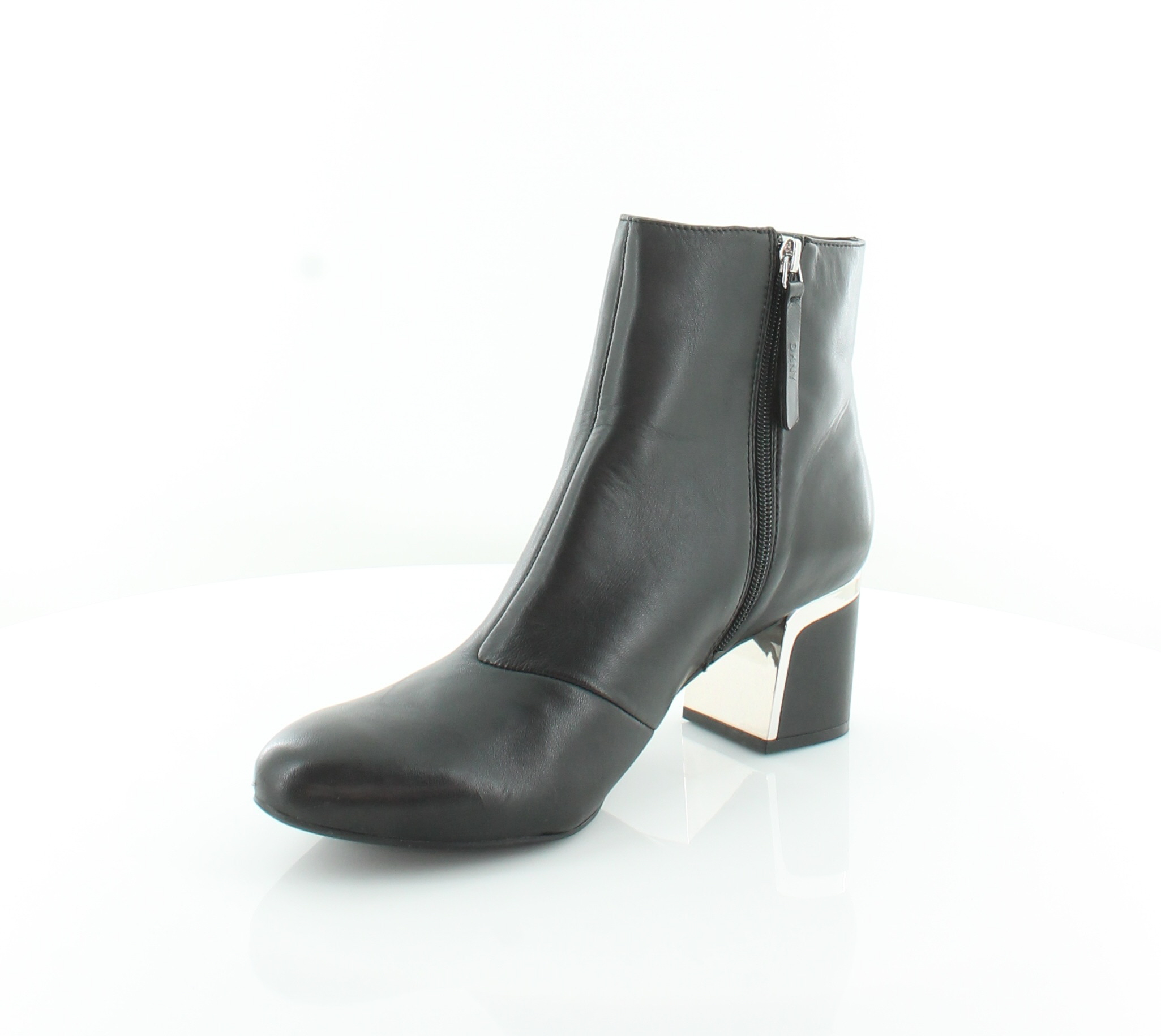 DKNY Womens Corrie Leather Almond Toe Ankle Fashion Boots, Black, Size ...