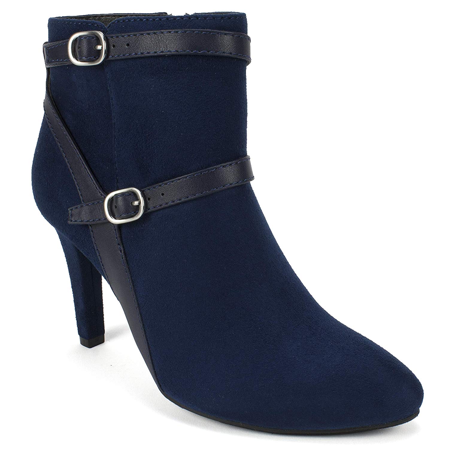 Rialto Womens Caleigh Almond Toe Ankle Fashion Boots, Midnight Suede ...