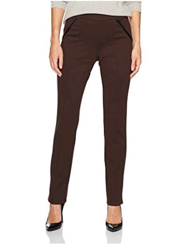 Rafaella Women's Ponte Comfort Fit Slim Leg Pants,, Dark Chocolate ...