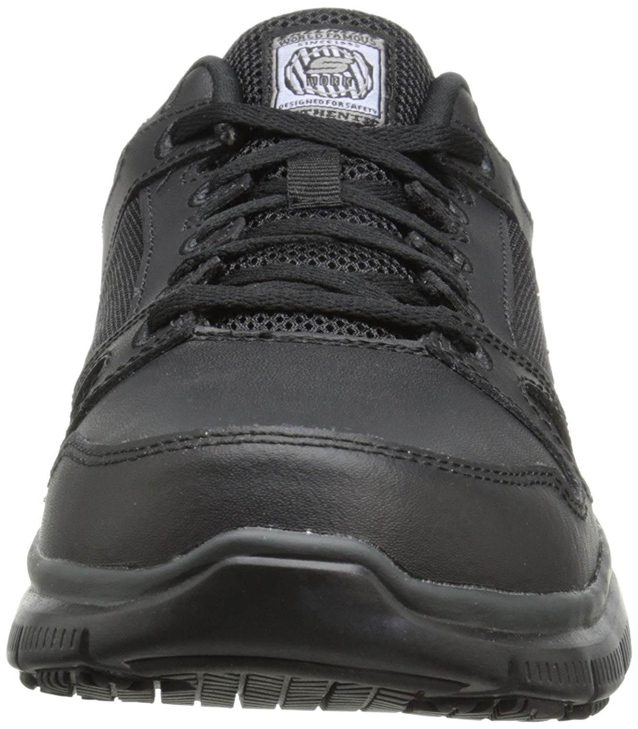 Skechers Mens 77040EW Soft toe Lace Up Safety Shoes, Black, Size 8.0 ...