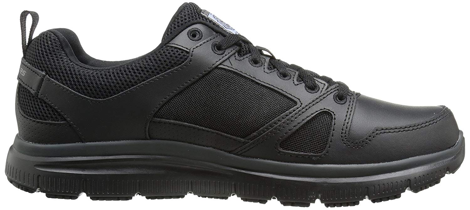 Skechers Mens 77040EW Soft toe Lace Up Safety Shoes, Black, Size 8.0 ...