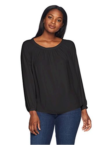 Brand Black Lark /& Ro Women/'s Long Sleeve Ribbed Crewneck Size Large