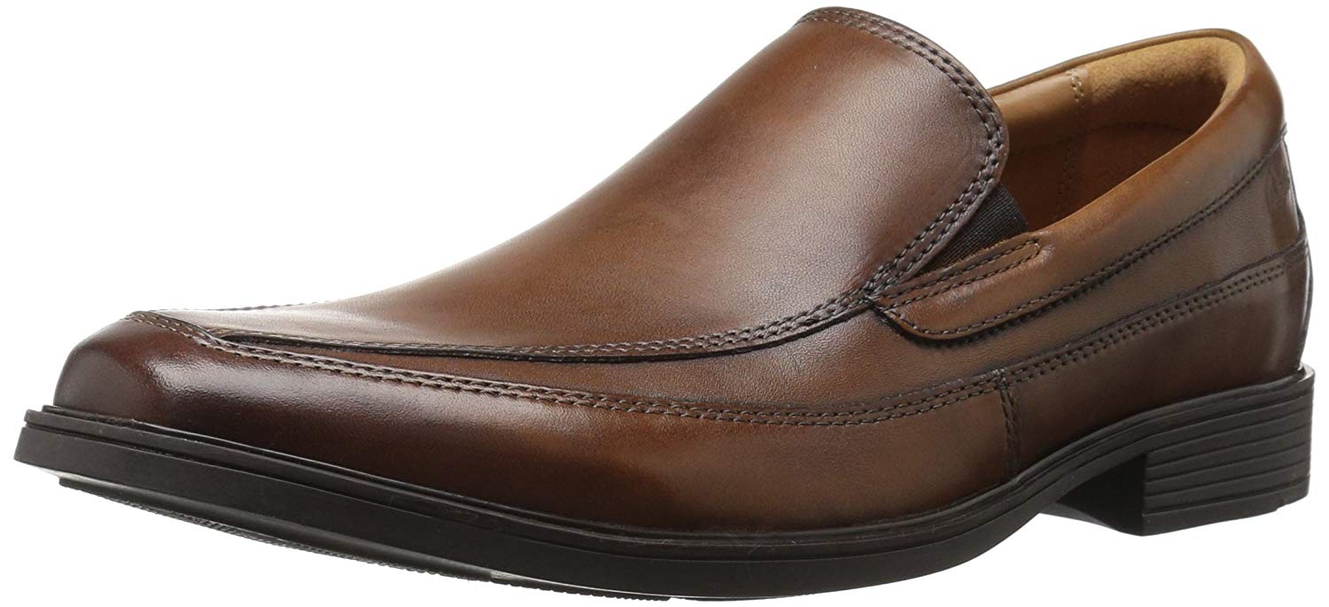 CLARKS Mens Tilden free Leather Square Toe Penny Loafer, Dark Tan, Size ...