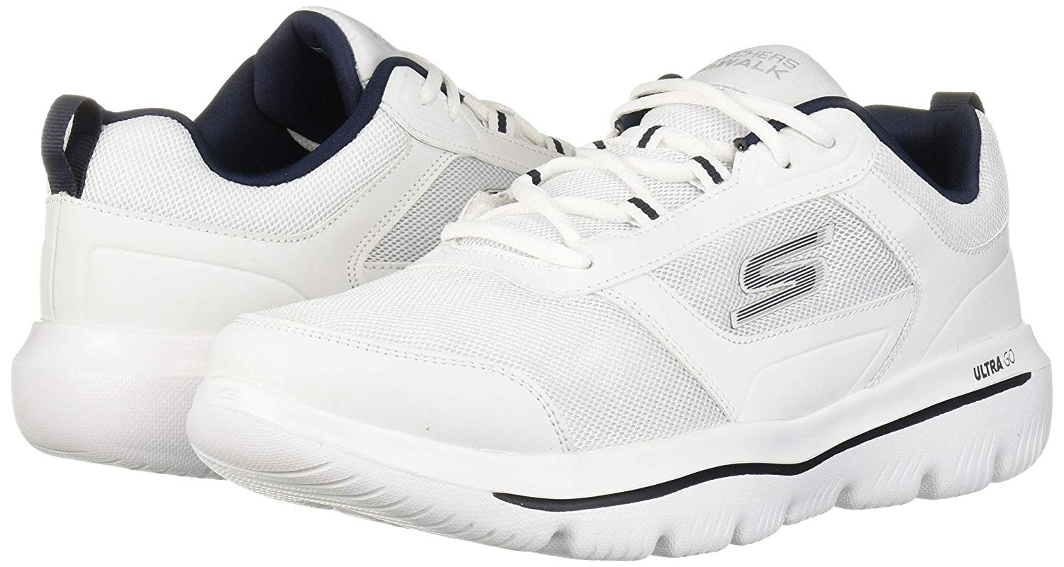 Details About Skechers Mens Go Walk Evolution Ultra Enhance Sneaker Whitenavy Size 90 Xcu