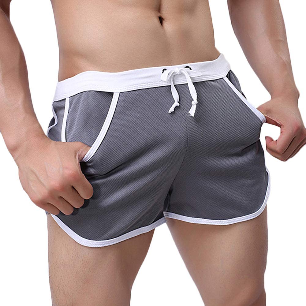 Rexcyril Men S Running Workout Bodybuilding Gym Shorts Athletic Grey Size 1 0 Ebay