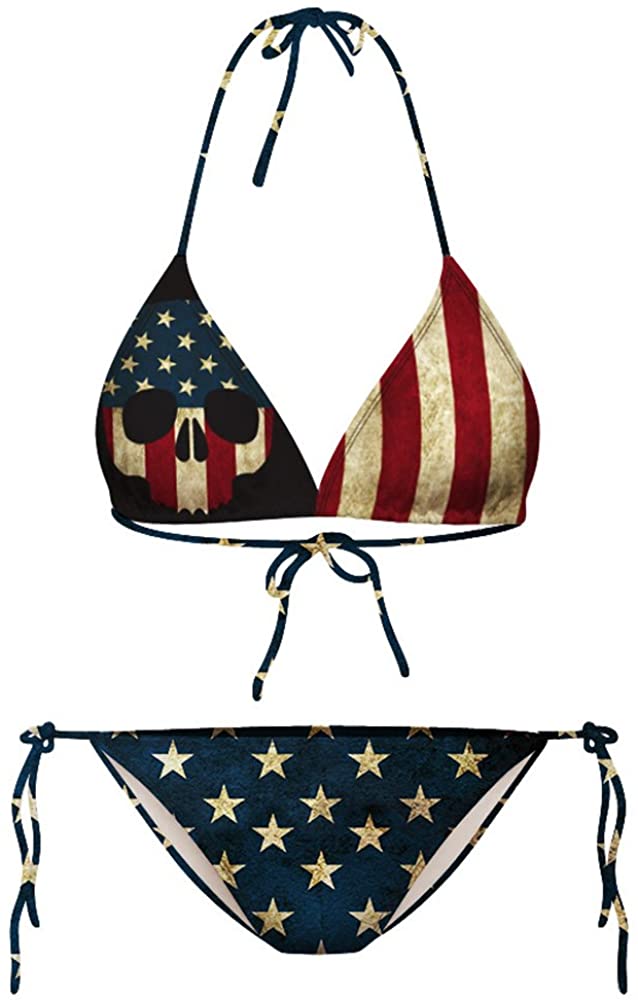 Growing Wild Sexy American Flag Bikini For Women Patriotic Red Size A