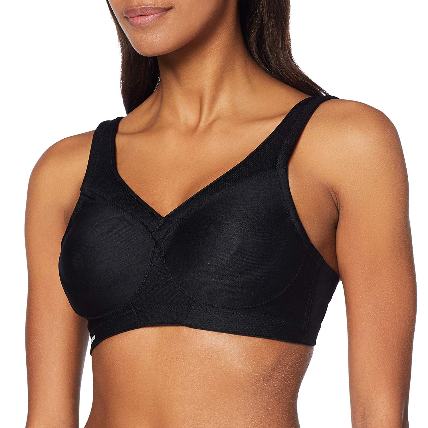 Glamorise Women's FullFigure Sports Bra, Black, 38DD, Black, Size 38DD