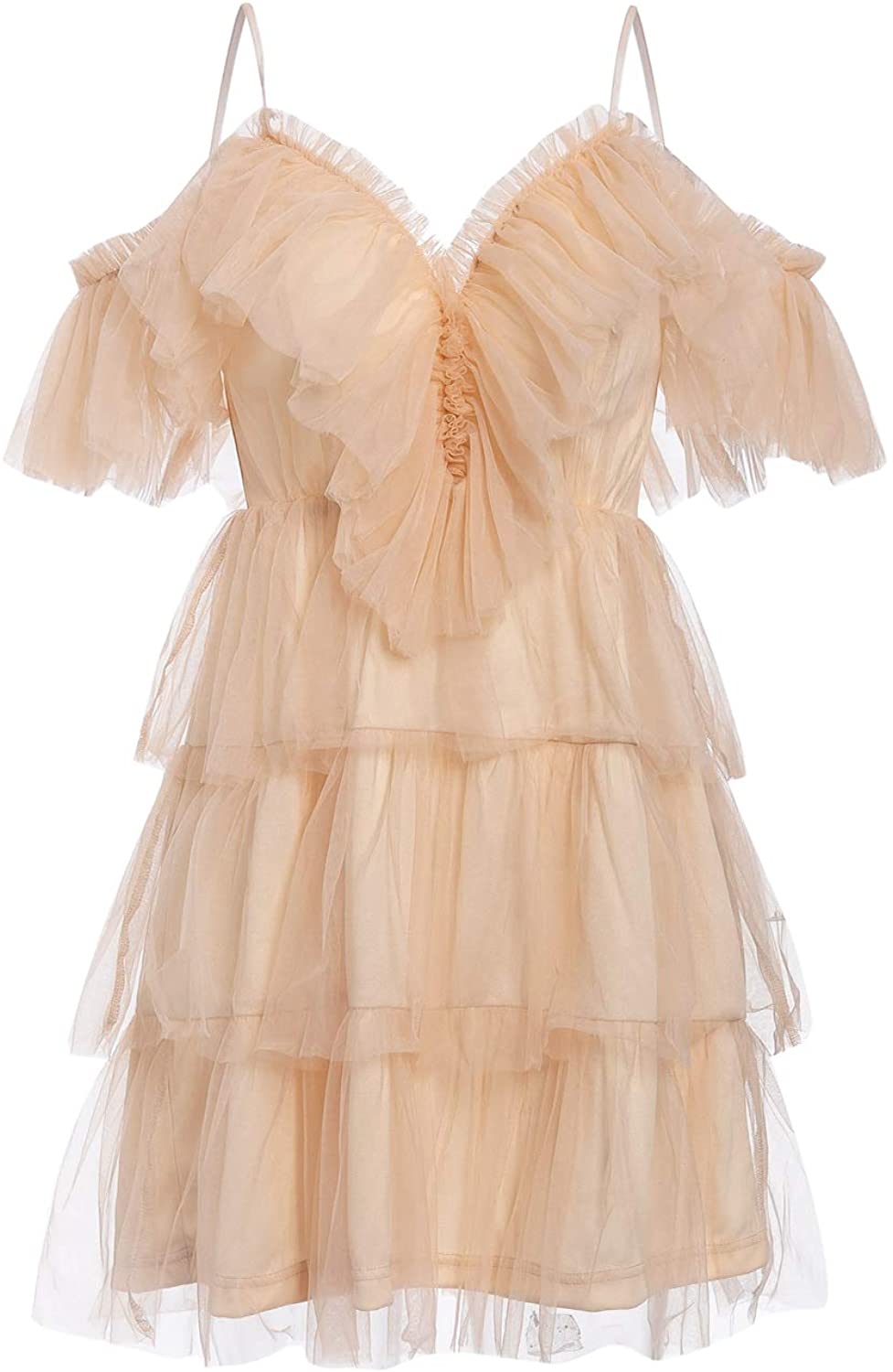 nude tulle gown