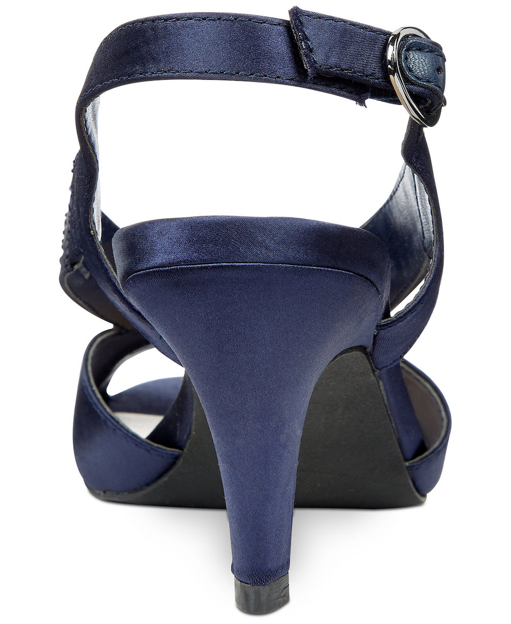 navy peep toe slingbacks