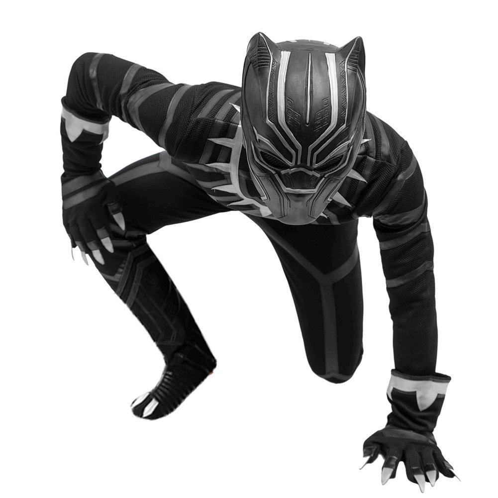 Black Panther Cosplay Costume Suit Hot Movie Outfit Costume, Male, Size