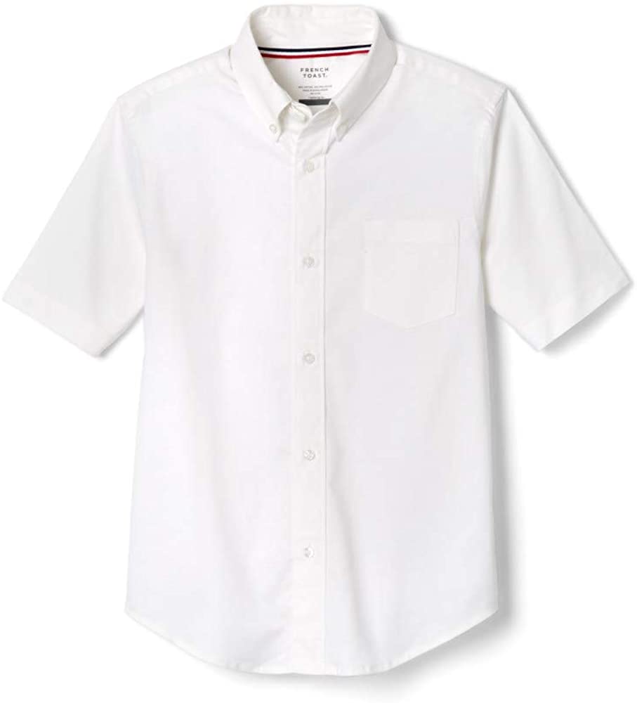 Boys New French Toast White Broadcloth Short Sleeve Dress Shirt All Husky Sizes