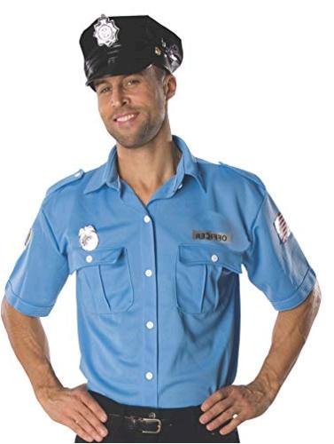 Rubie's Heroes And Hombres Adult Police Officer Shirt And, Blue, Size ...
