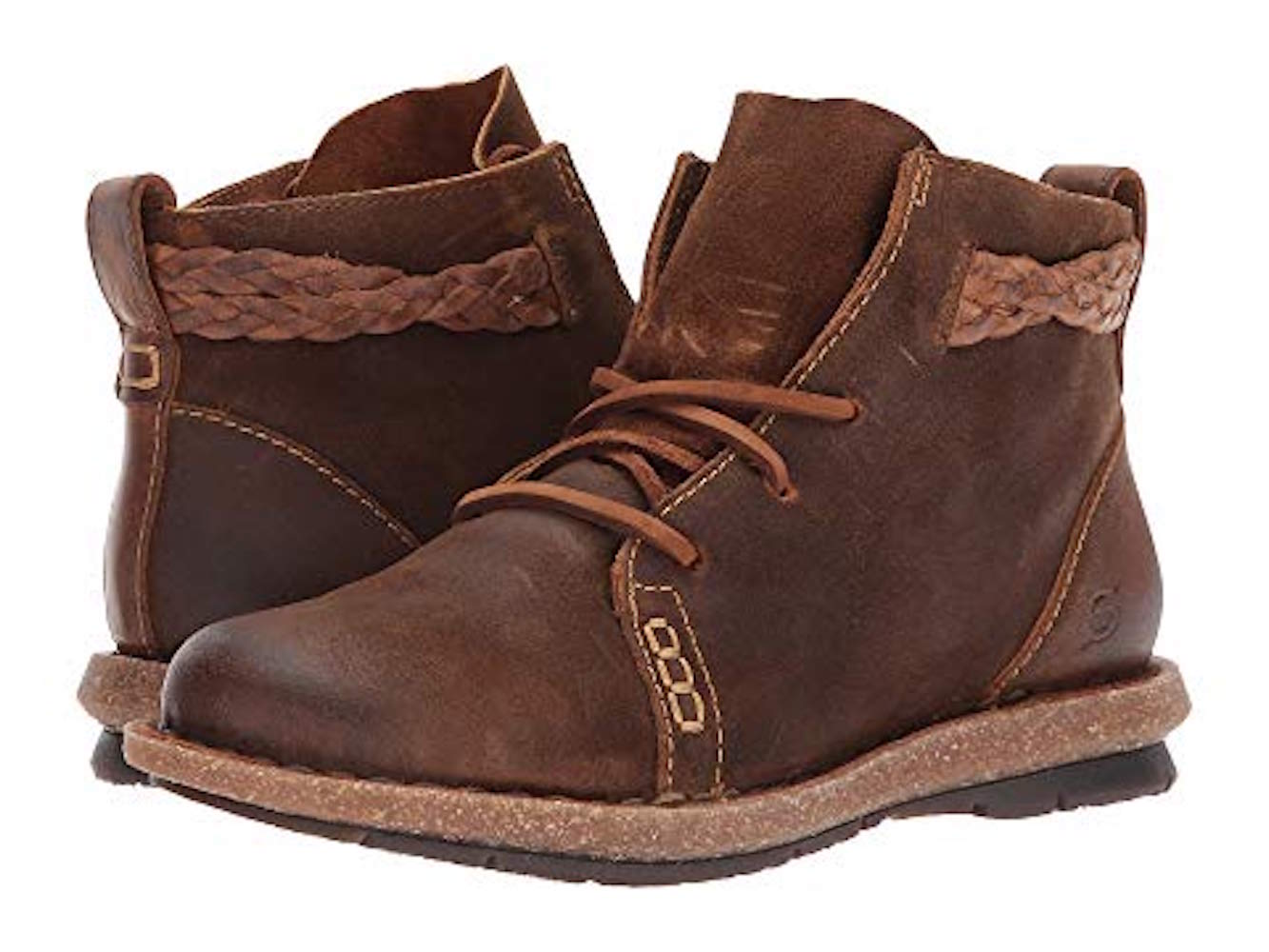 Born Womens Temple Leather Round Toe Ankle Fashion Boots, Rust, Size 6. ...