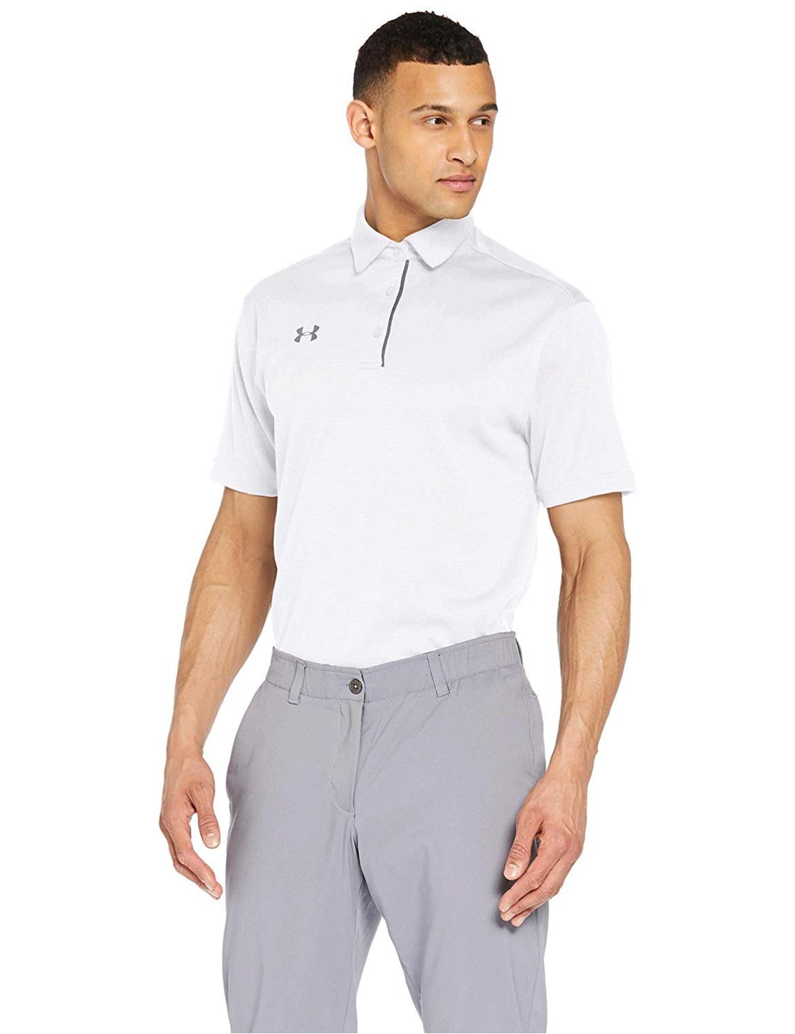 Under Armour Men's Tech Polo, White, White (100)/Graphite, Size XX ...