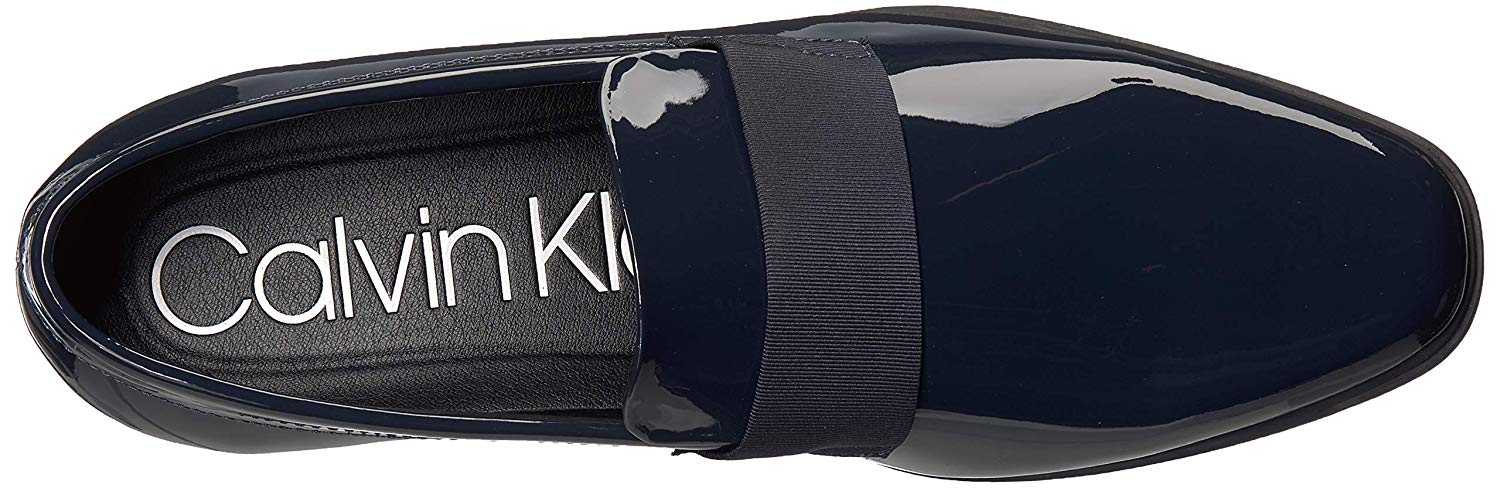 calvin klein men's demetrius patent leather tuxedo loafers