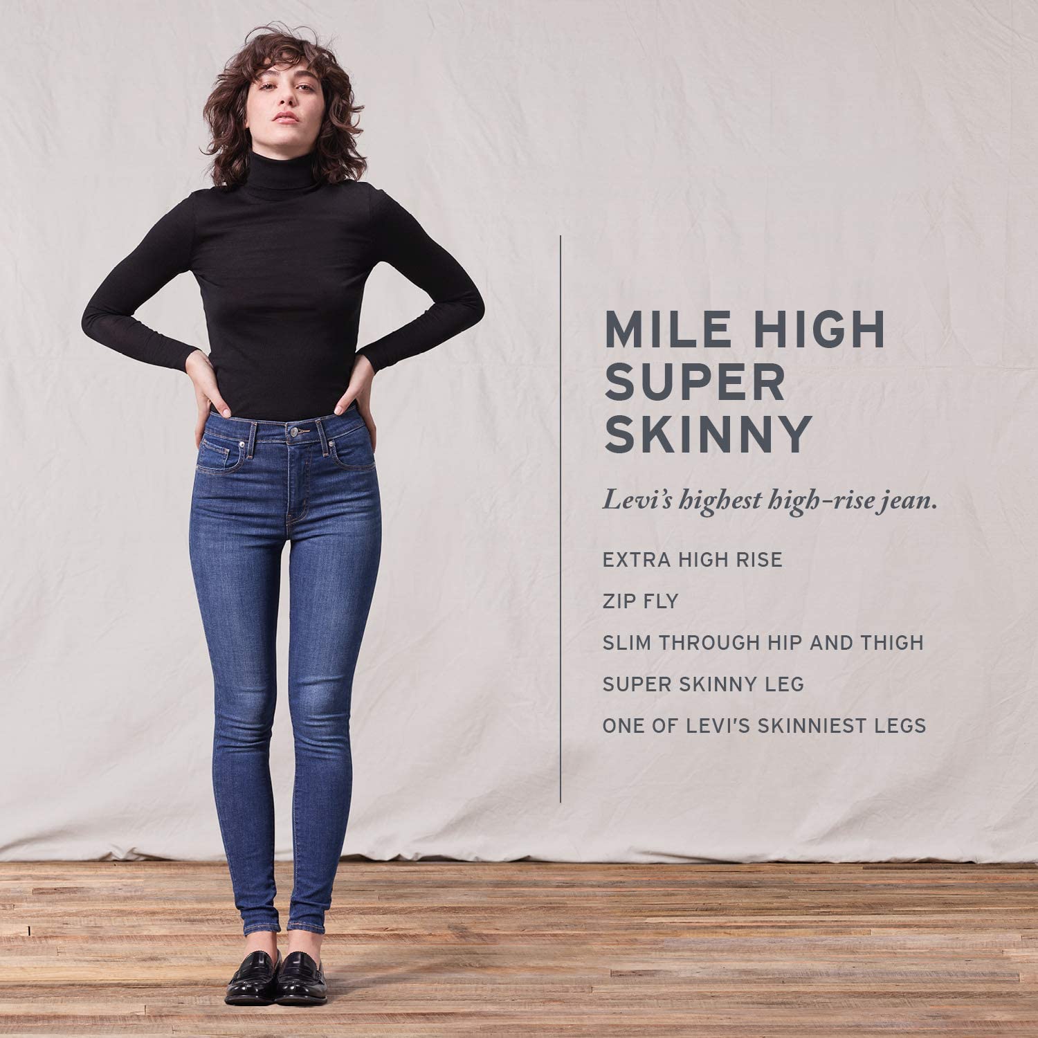 Levi's Women's Mile High Super Skinny Jeans, Toronto Tears, Size 4.0 ...