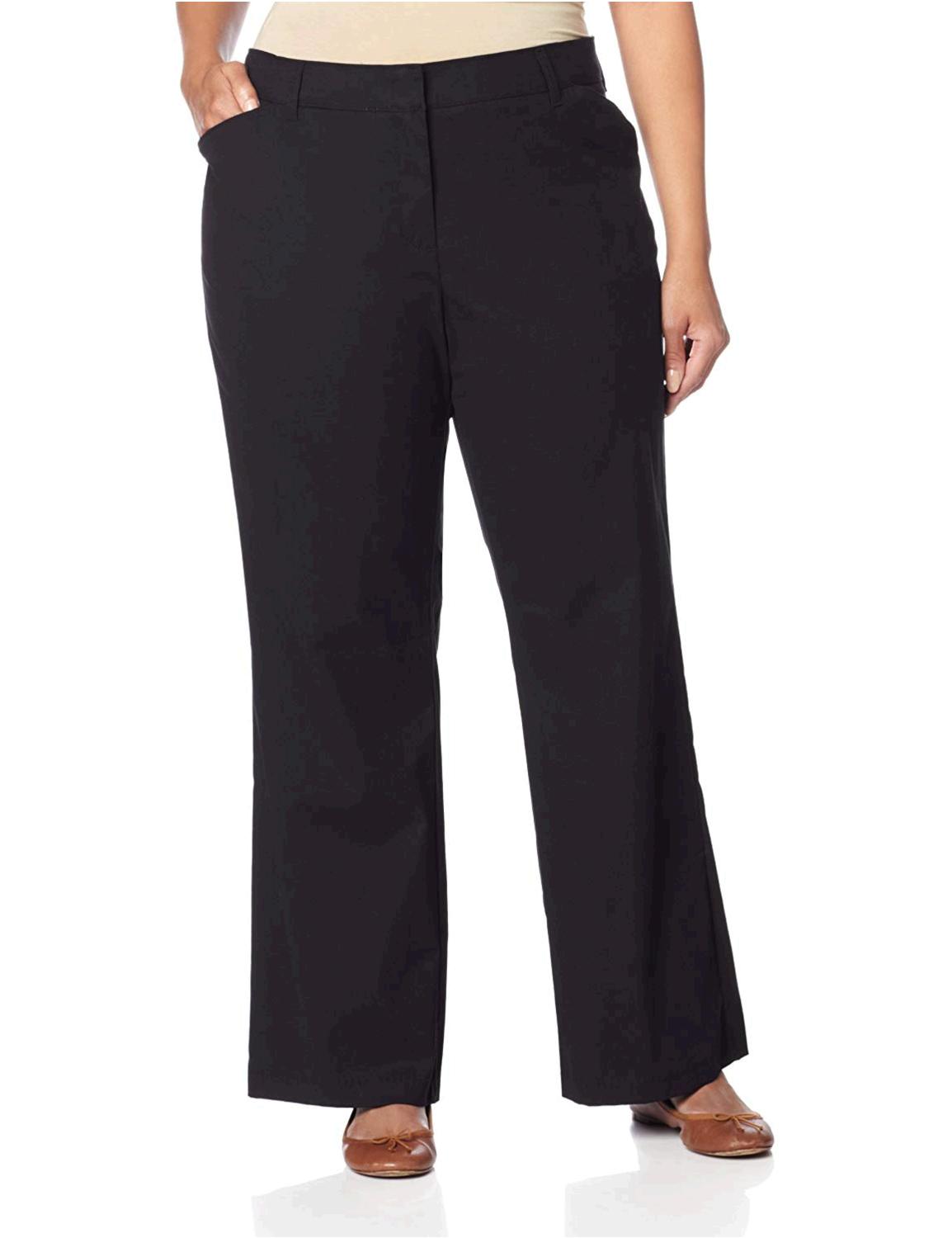 Dickies Women's Plus-Size Relaxed Straight Stretch Twill Pant,, Black ...
