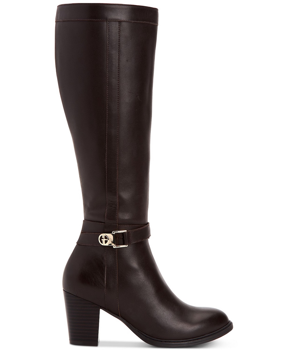 Giani Bernini Womens Rozario Leather Almond Toe Knee High, Chocolate ...