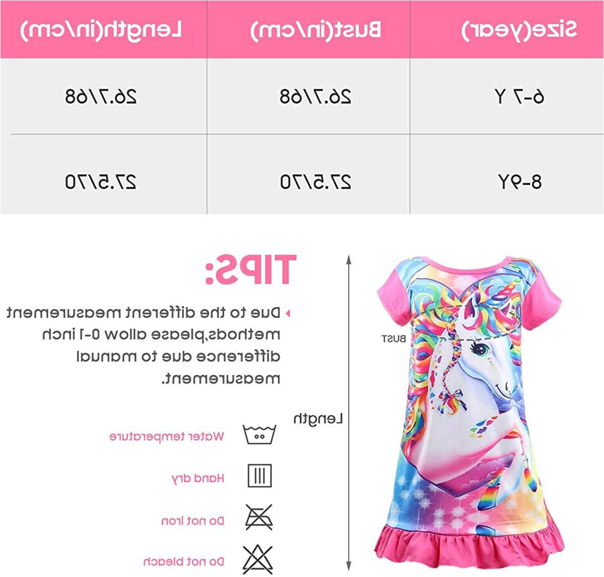 Sylfairy Girls Nightgowns, Unicorn Nightgown, Rainbow B-unicorn, Size 0.0 GLmY | eBay