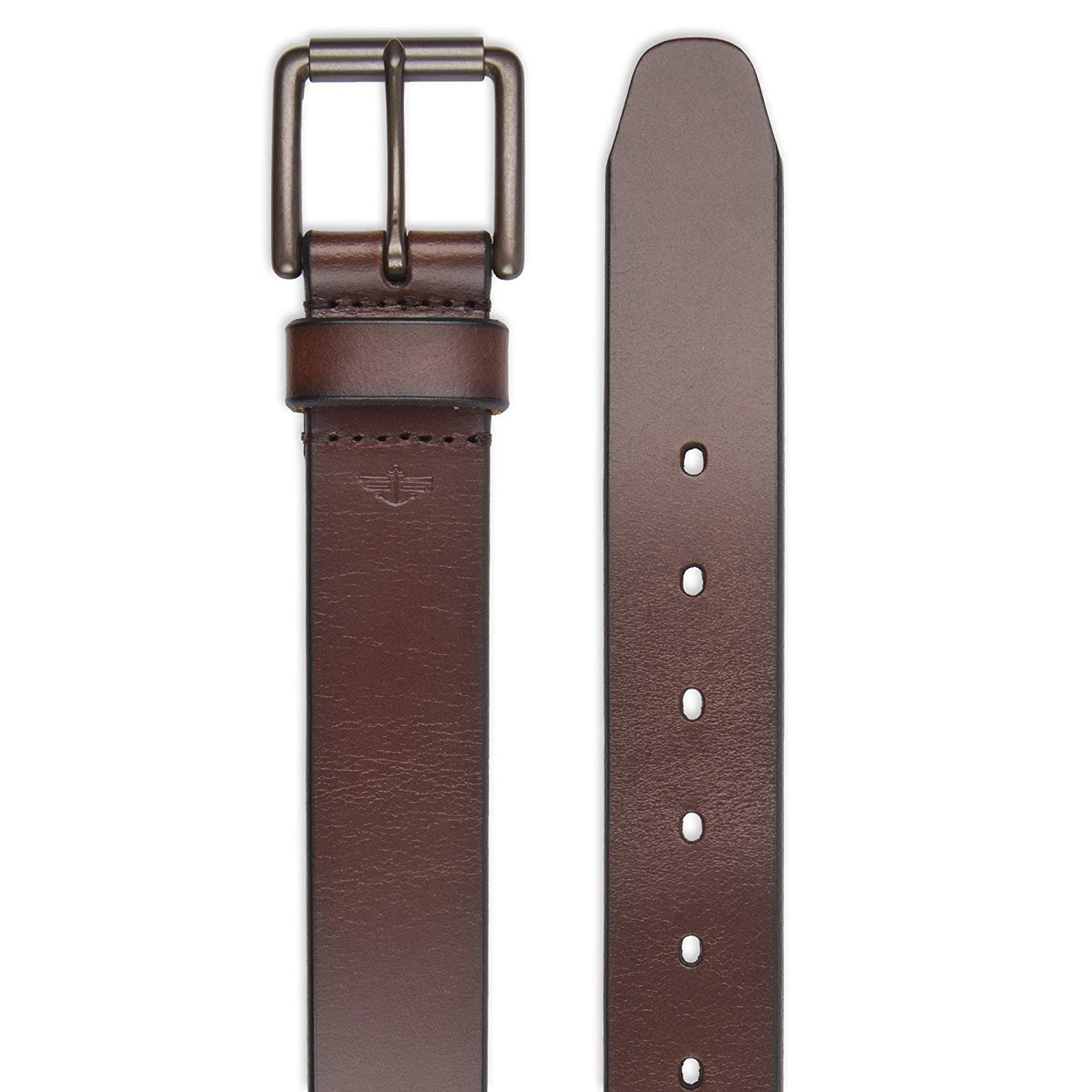 Dockers Men's Casual Leather Belt - 100% Soft Top Grain Genuine, Brown ...